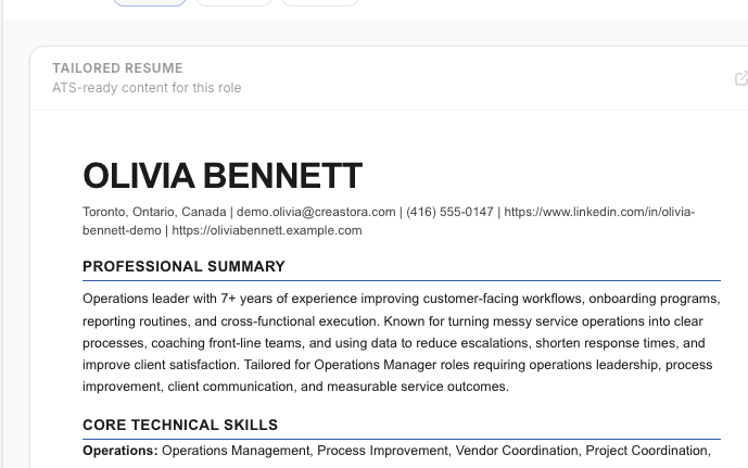 A tailored, ATS-ready resume built for the role